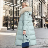 Sophia | Long Quilted Winter Coat with Plush Collar