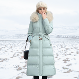 Sophia | Long Quilted Winter Coat with Plush Collar