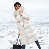 Sophia | Long Quilted Winter Coat with Plush Collar