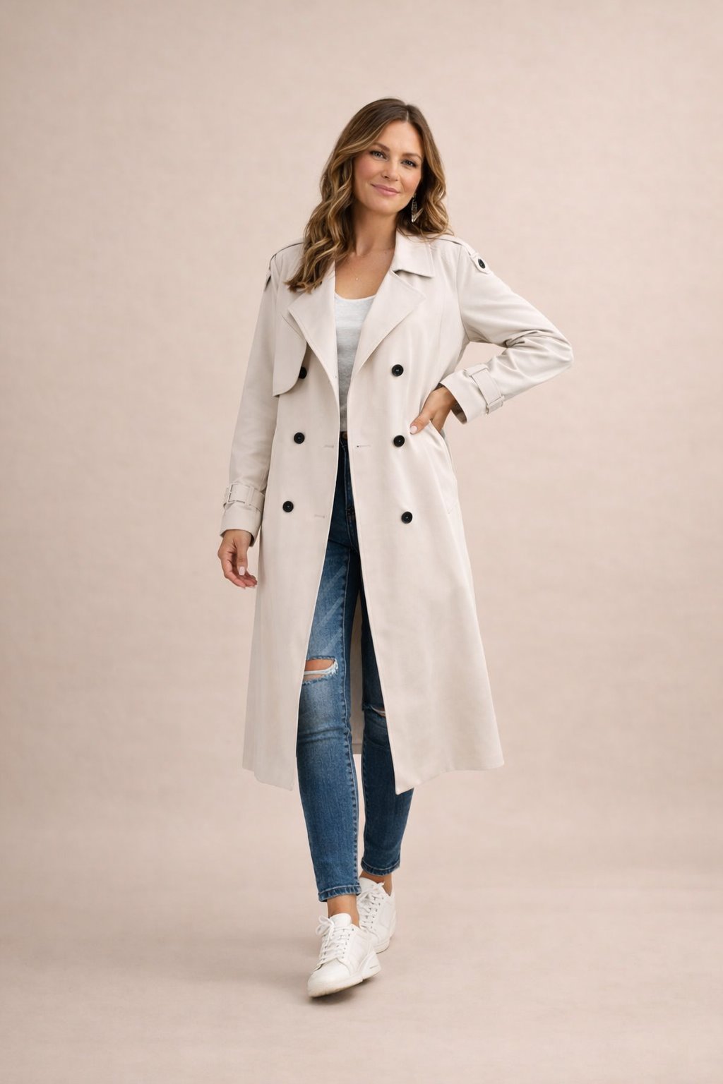 Sophia | Women's Double-Breasted Belted Trench Coat