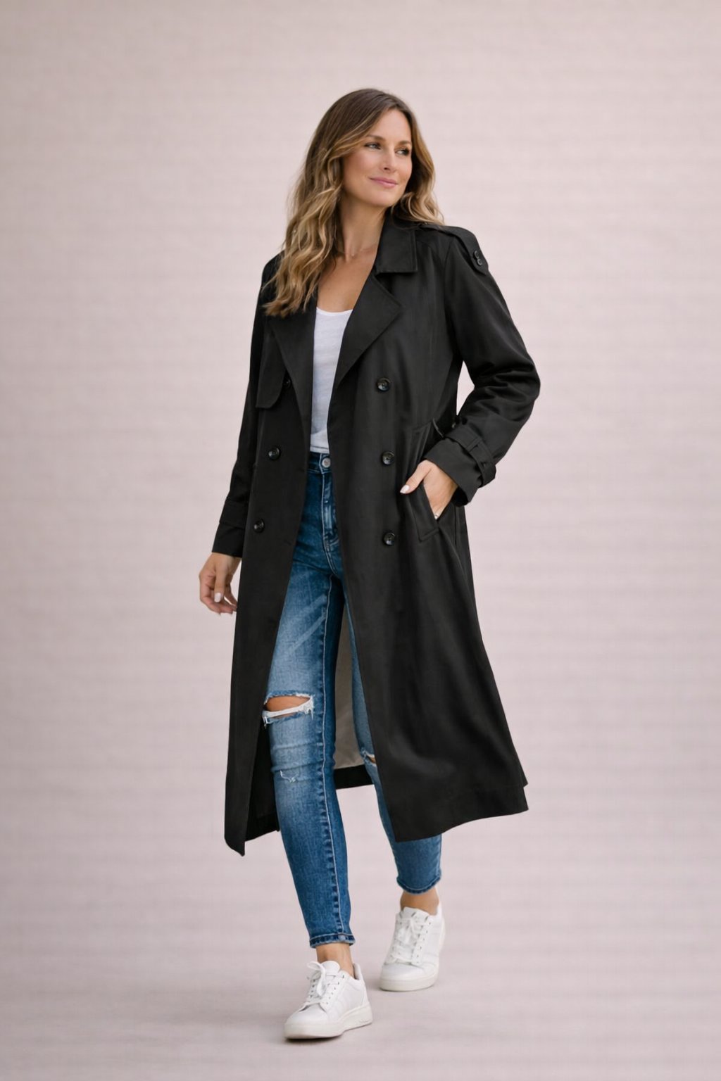 Sophia | Women's Double-Breasted Belted Trench Coat