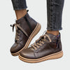 Selma | Orthopedic Leather Ankle Boots with Lace-Up Design