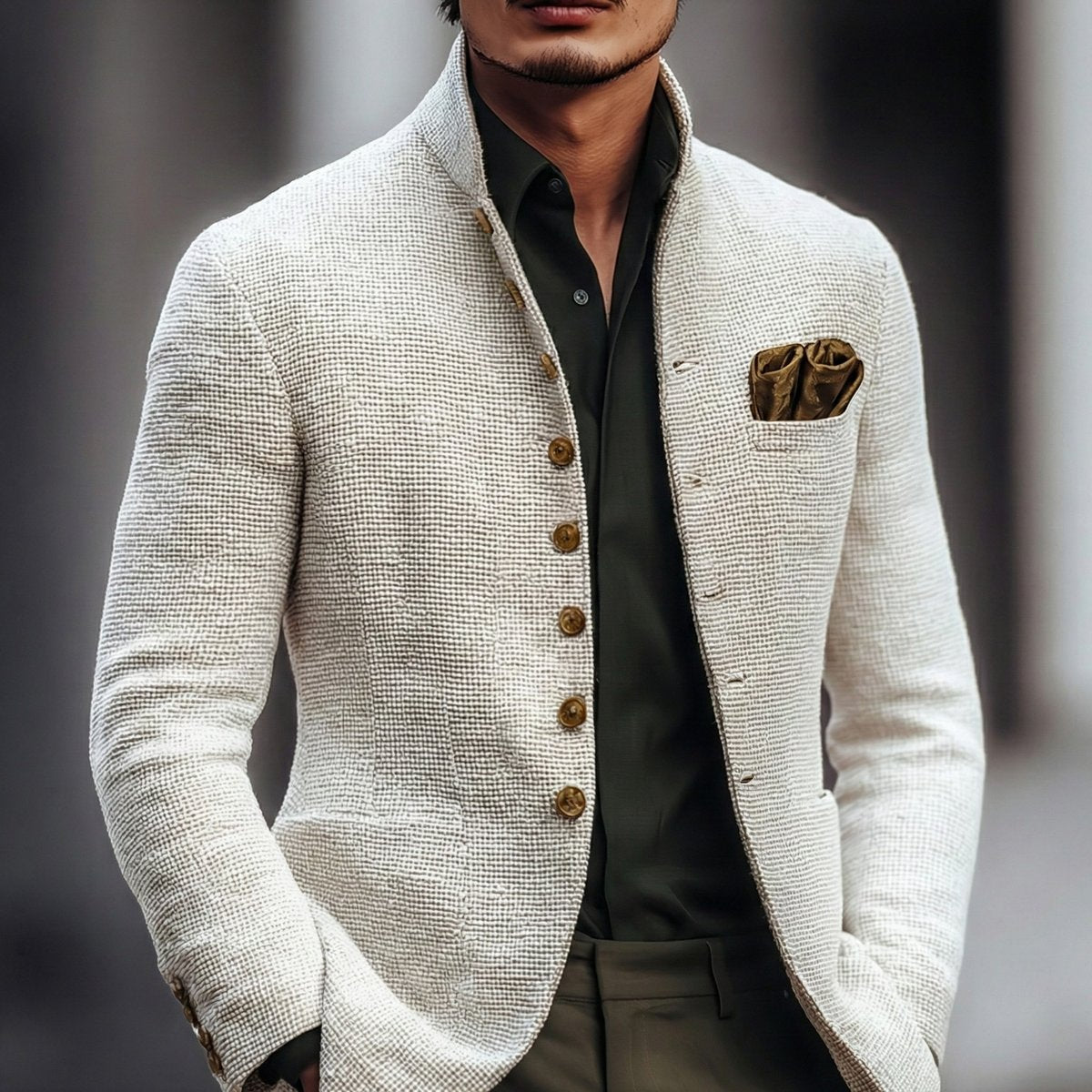 Leon | Men’s Textured Knit Cardigan with Button Closure