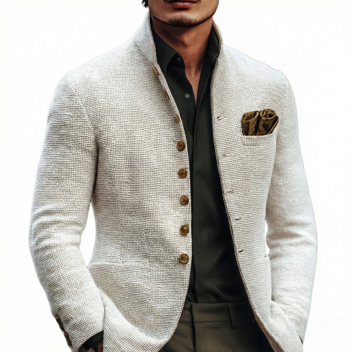 Leon | Men’s Textured Knit Cardigan with Button Closure