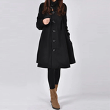 Isabelle | Women's Elegant Knee-Length Coat with High Collar