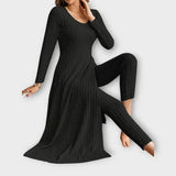 Bella | Casual Knit Dress with Side Slit and Leggings Set