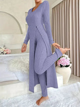 Bella | Casual Knit Dress with Side Slit and Leggings Set