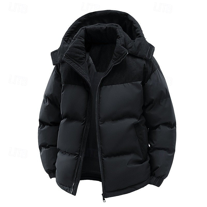 Annalise | Men's Hooded Puffer Jacket with Colour-Block Design