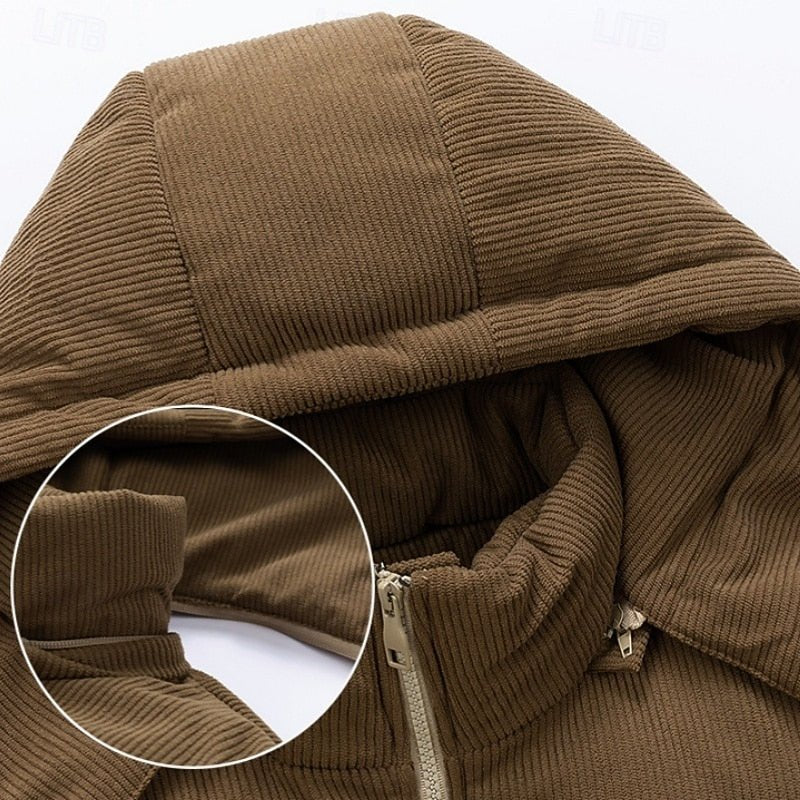 Annalise | Men's Hooded Puffer Jacket with Colour-Block Design