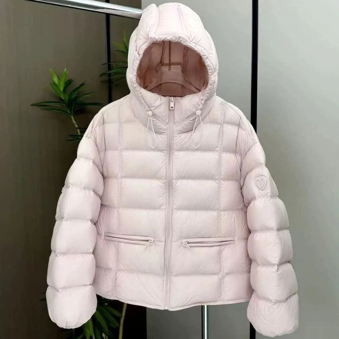 Elara | Women's Short Quilted Jacket with Hood and Zipper