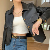 Pia | Veste en cuir printanière