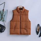 Camille | Women's Quilted Vest with Stand-Up Collar and Zipper