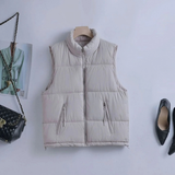 Camille | Women's Quilted Vest with Stand-Up Collar and Zipper