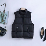 Camille | Women's Quilted Vest with Stand-Up Collar and Zipper