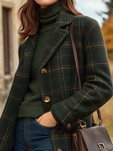 Ashley | Women's Long Checked Winter Coat
