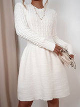 Alyssa | Women's Cable-Knit Long Sleeve Mini Dress