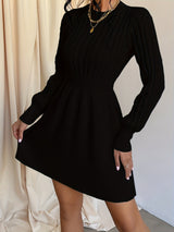 Alyssa | Women's Cable-Knit Long Sleeve Mini Dress