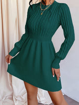 Alyssa | Women's Cable-Knit Long Sleeve Mini Dress