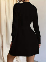 Alyssa | Women's Cable-Knit Long Sleeve Mini Dress