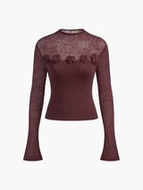 3D Flower Panel Soft Knit Top - Maison Sydney
