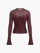 3D Flower Panel Soft Knit Top - Maison Sydney