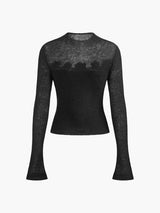 3D Flower Panel Soft Knit Top - Maison Sydney