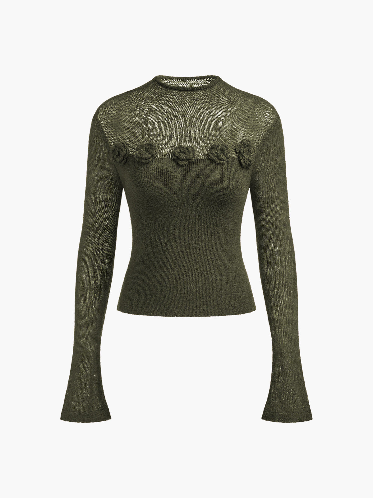 3D Flower Panel Soft Knit Top - Maison Sydney