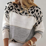 Laura | Casual Sweater with Leopard Design - Maison Sydney