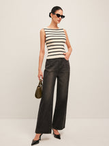 Bow Back Detail Striped Sweater Vest - Maison Sydney