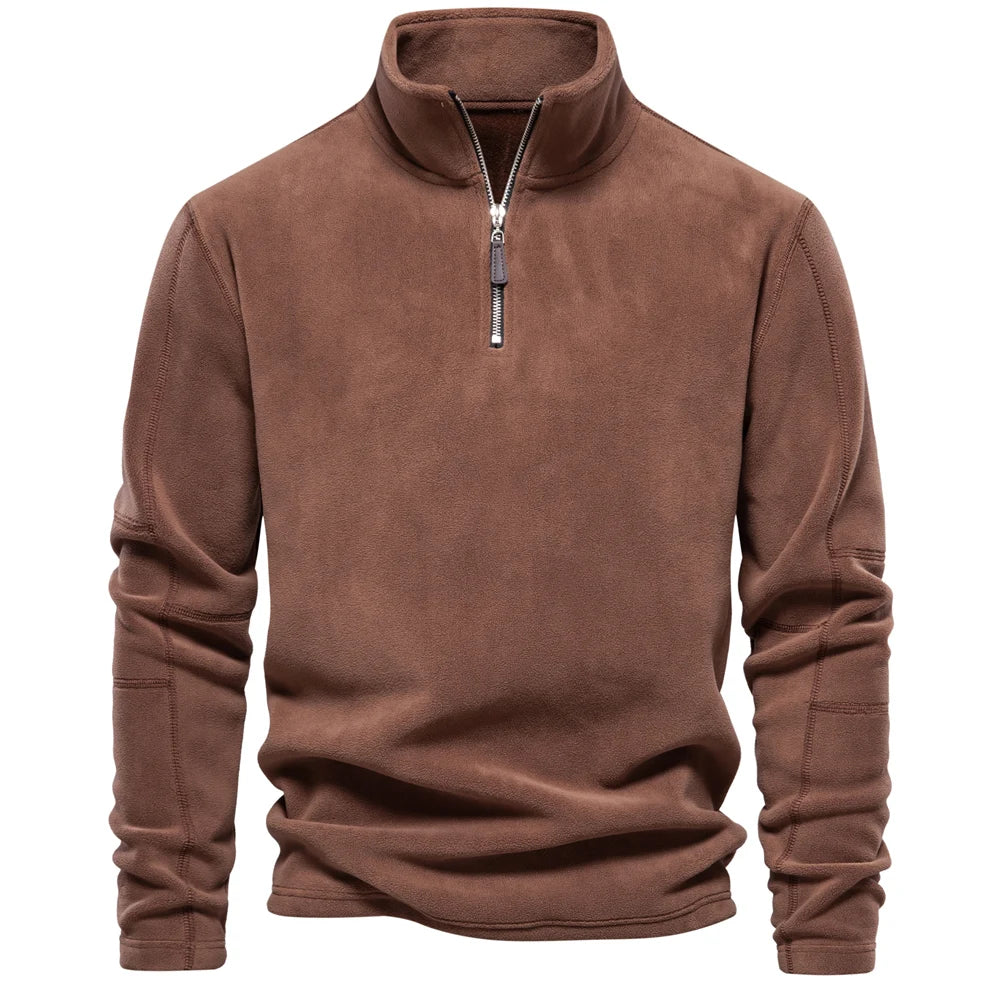 Cooma V2 |Retro Half-zip Stand Collar Sweatshirt - Threadford