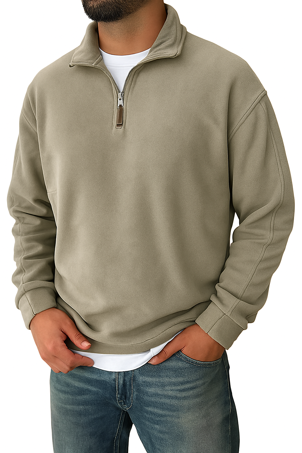 Cooma V2 |Retro Half-zip Stand Collar Sweatshirt - Threadford