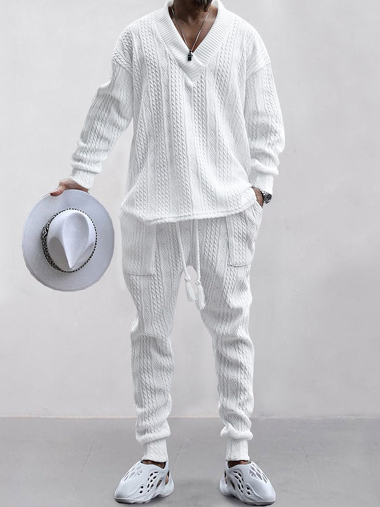 FlexKnit | Cable Knit Athleisure Set - Maison Sydney