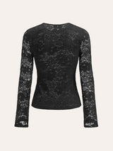 Floral Lace Long-Sleeve Top - Maison Sydney
