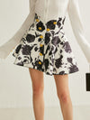 Floral Print Button-Detail Skirt - Maison Sydney