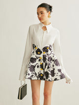 Floral Print Button-Detail Skirt - Maison Sydney
