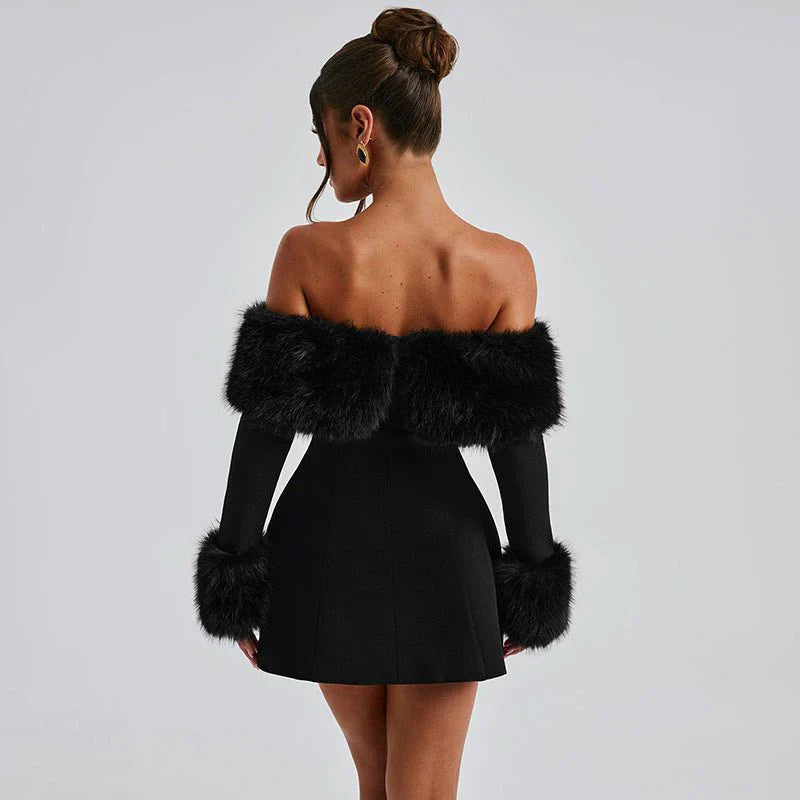 Luxury Faux Fur Dress - Maison Sydney