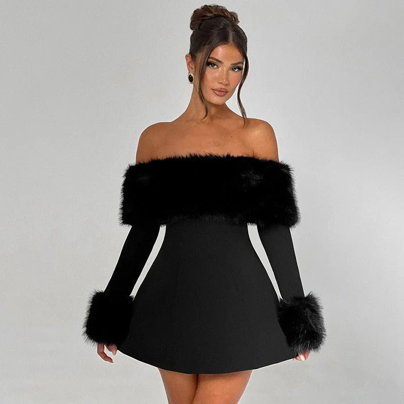 Luxury Faux Fur Dress - Maison Sydney