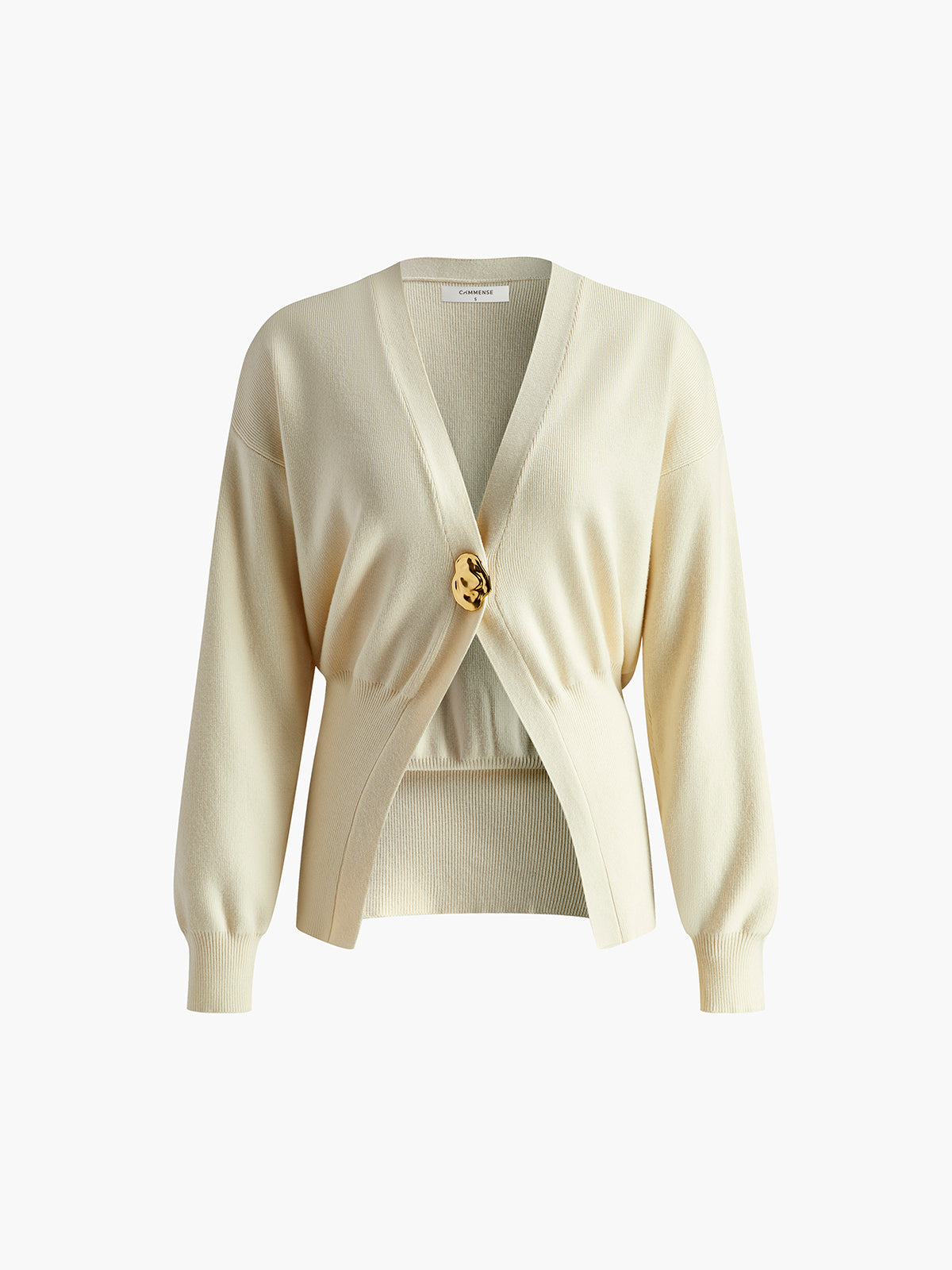 Golden Button Plain Cardigan - Maison Sydney