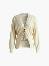 Golden Button Plain Cardigan - Maison Sydney