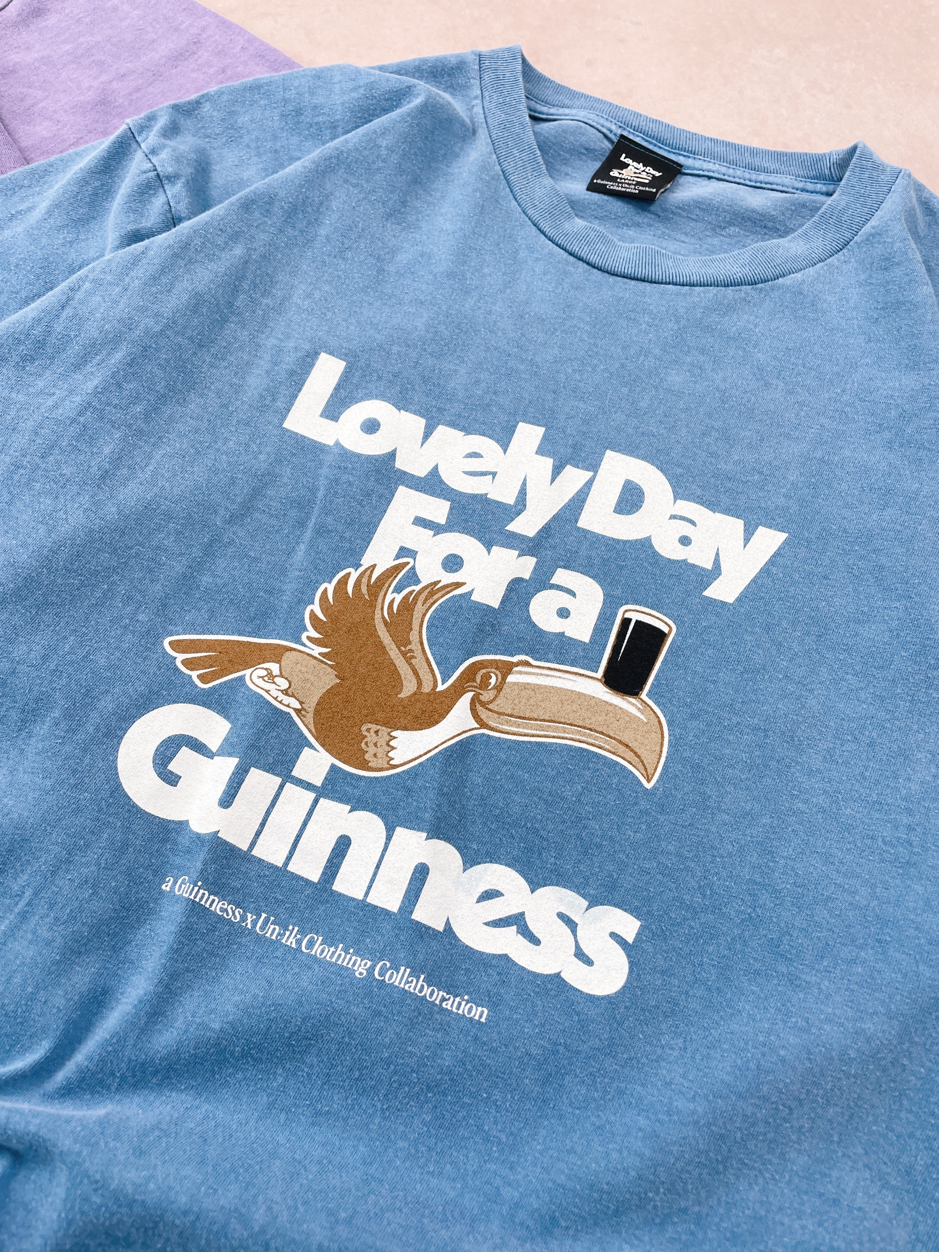 Guinness x MS 'Lovely Day' Vintage Washed Tee - Blue - Maison Sydney