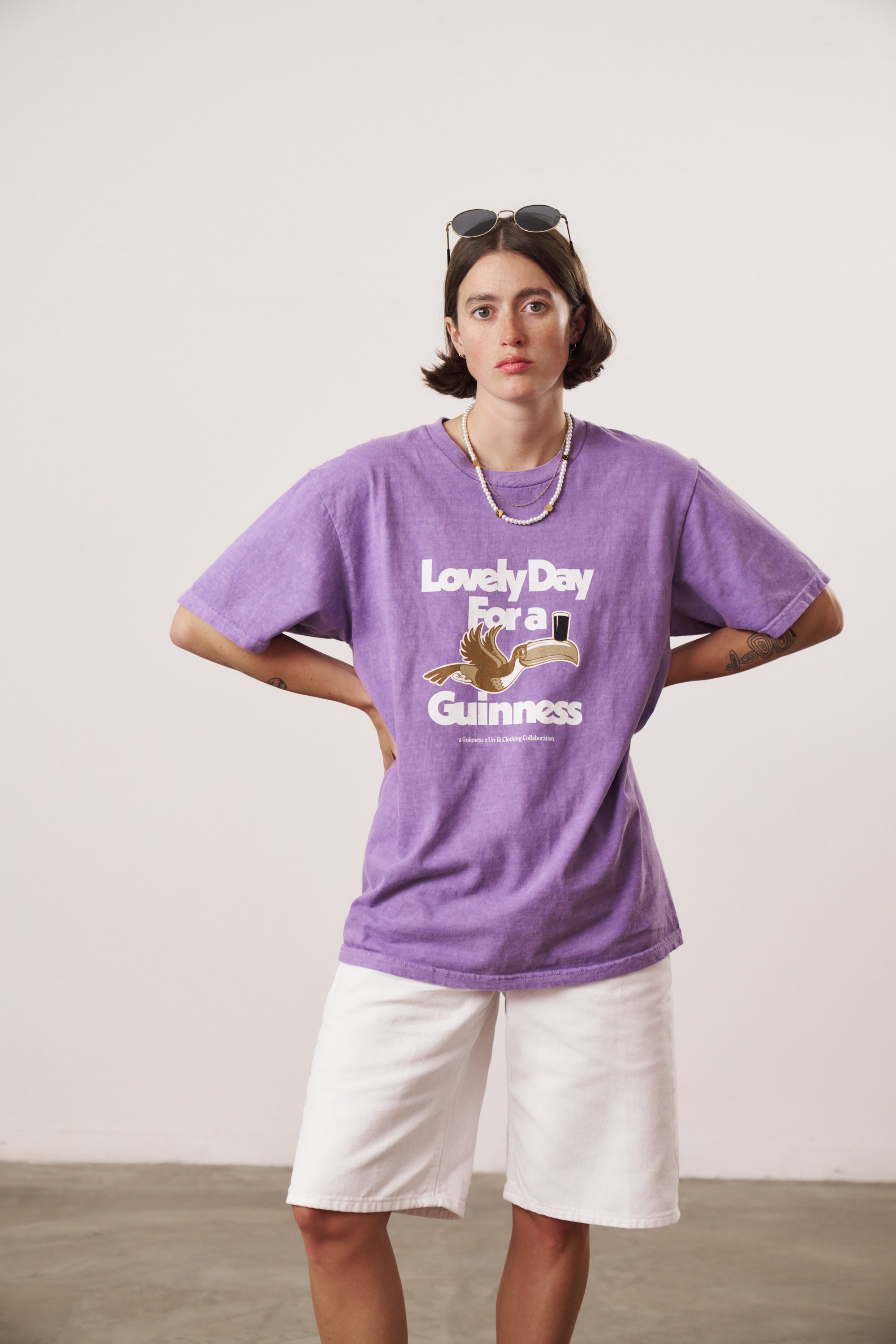 Guinness x MS 'Lovely Day' Vintage Washed Tee - Purple - Maison Sydney
