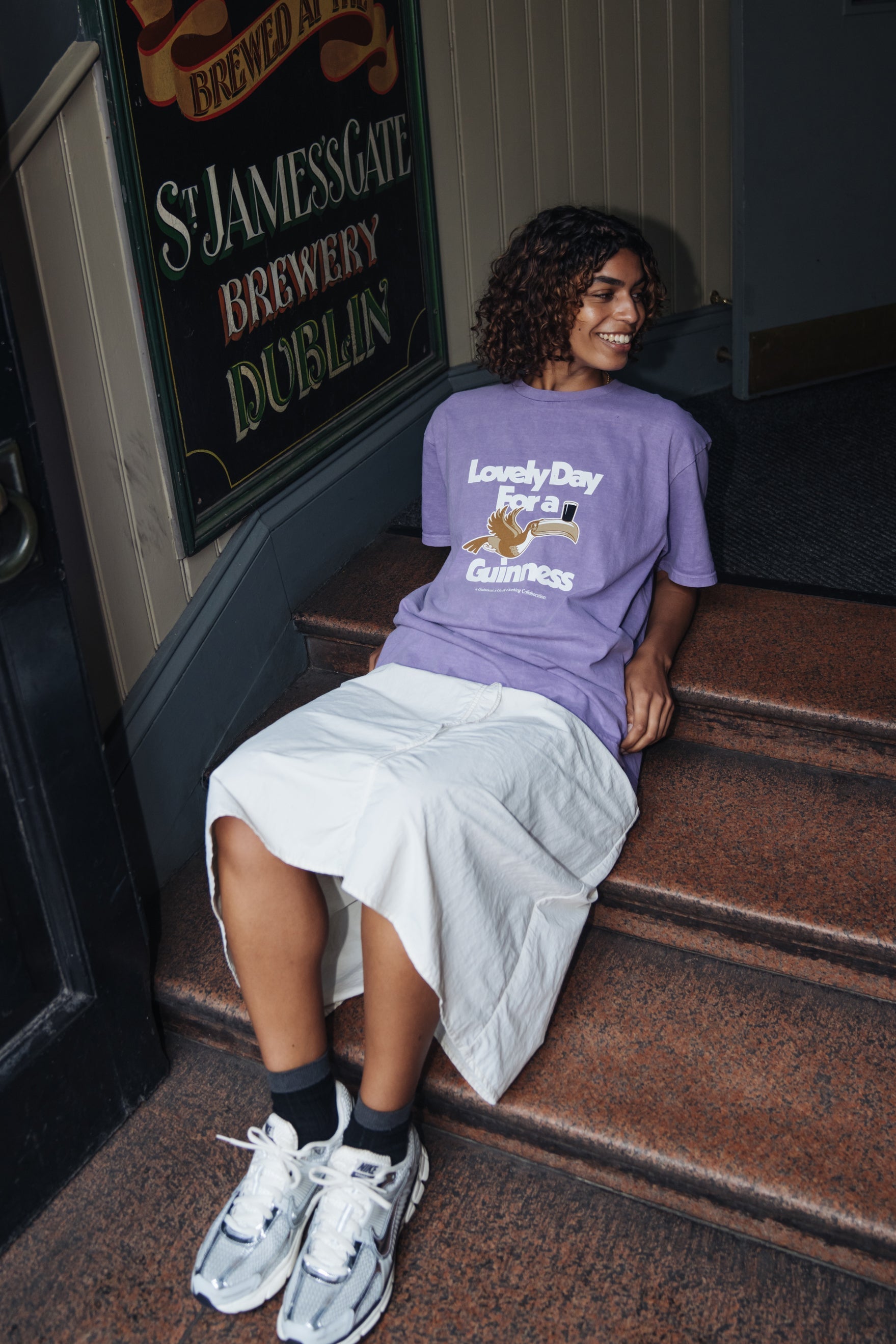 Guinness x MS 'Lovely Day' Vintage Washed Tee - Purple - Maison Sydney