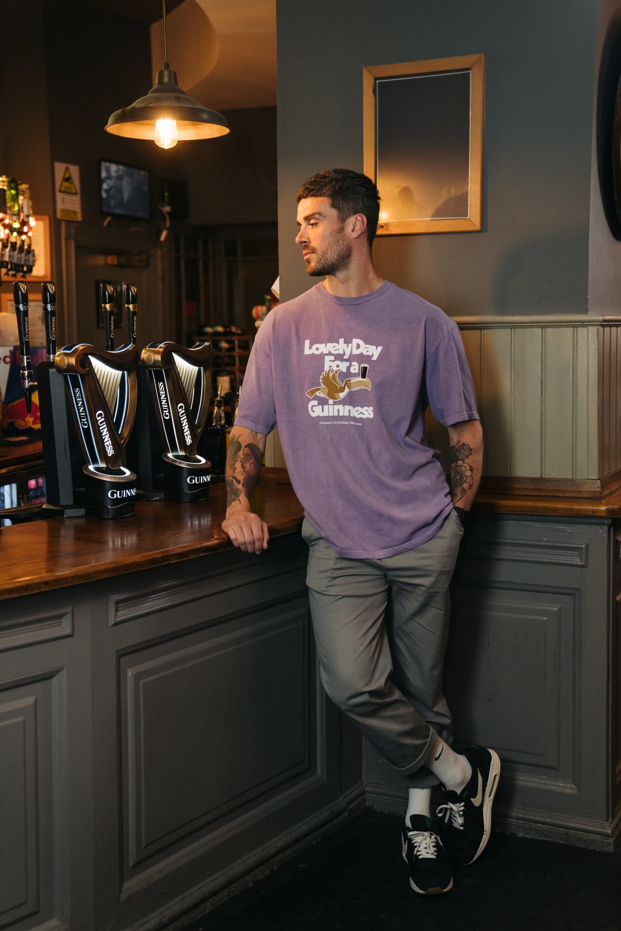 Guinness x MS 'Lovely Day' Vintage Washed Tee - Purple - Maison Sydney