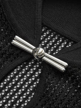 Keyhole Neckline Semi-Sheer Knit Top - Maison Sydney