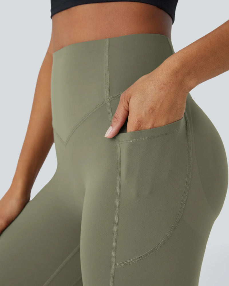 High Waisted Butt Lifting Tummy Control Side Pocket Shaping Training Leggings - Maison Sydney