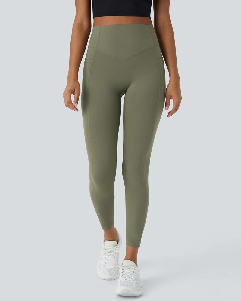 High Waisted Butt Lifting Tummy Control Side Pocket Shaping Training Leggings - Maison Sydney