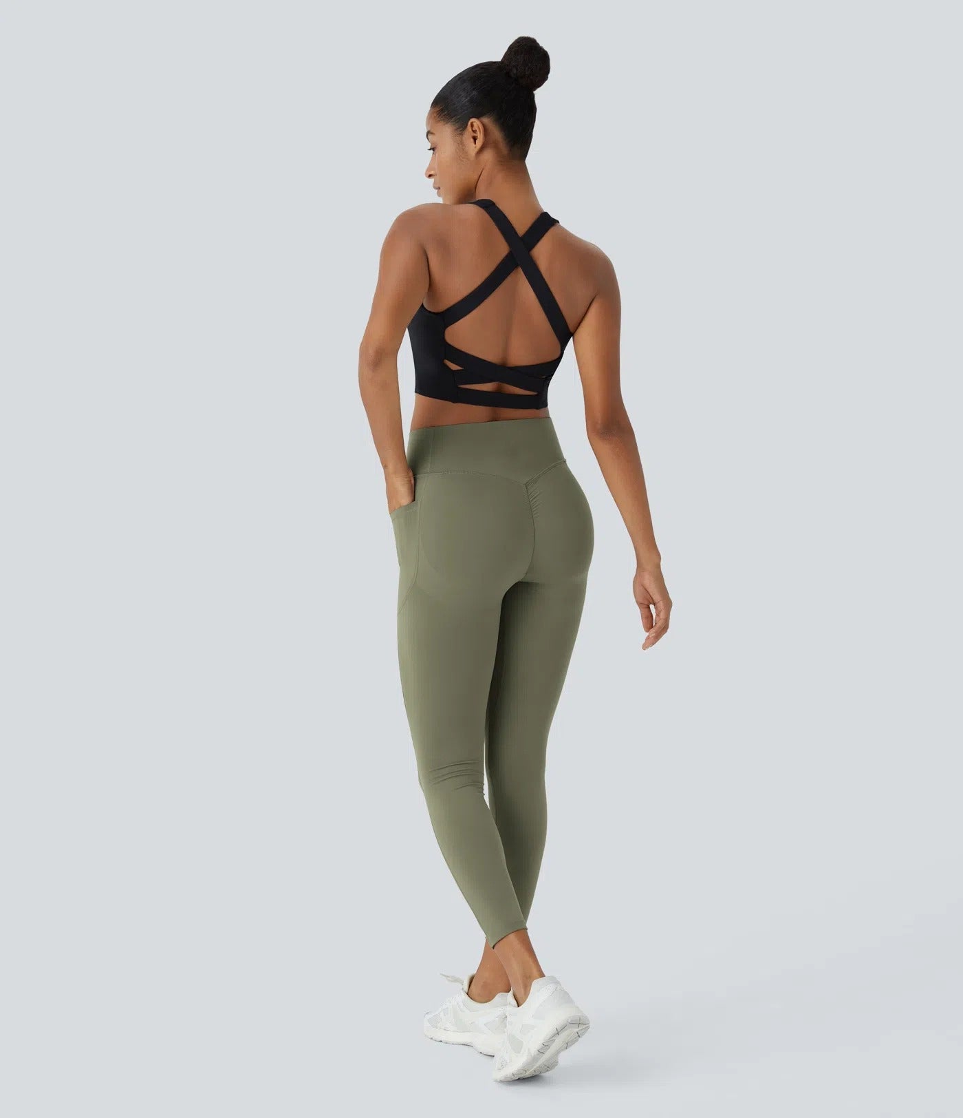 High Waisted Butt Lifting Tummy Control Side Pocket Shaping Training Leggings - Maison Sydney
