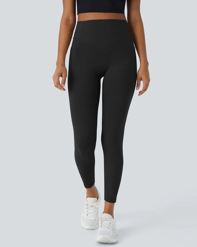 High Waisted Butt Lifting Tummy Control Side Pocket Shaping Training Leggings - Maison Sydney