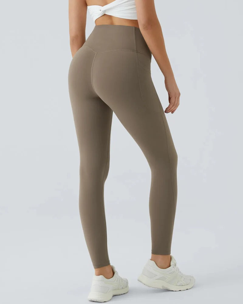 High Waisted Butt Lifting Tummy Control Side Pocket Shaping Training Leggings - Maison Sydney