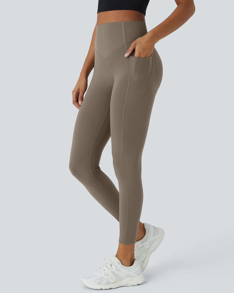 High Waisted Butt Lifting Tummy Control Side Pocket Shaping Training Leggings - Maison Sydney